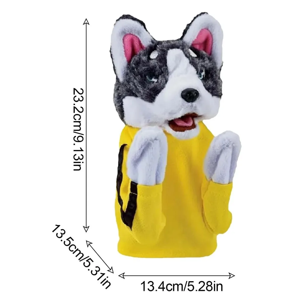 Kid Kung Fu Animal Toy Husky Glove Doll Game Plush Toy Boxer Hand Puppet Dog Action Interactive Toys Party Social Game