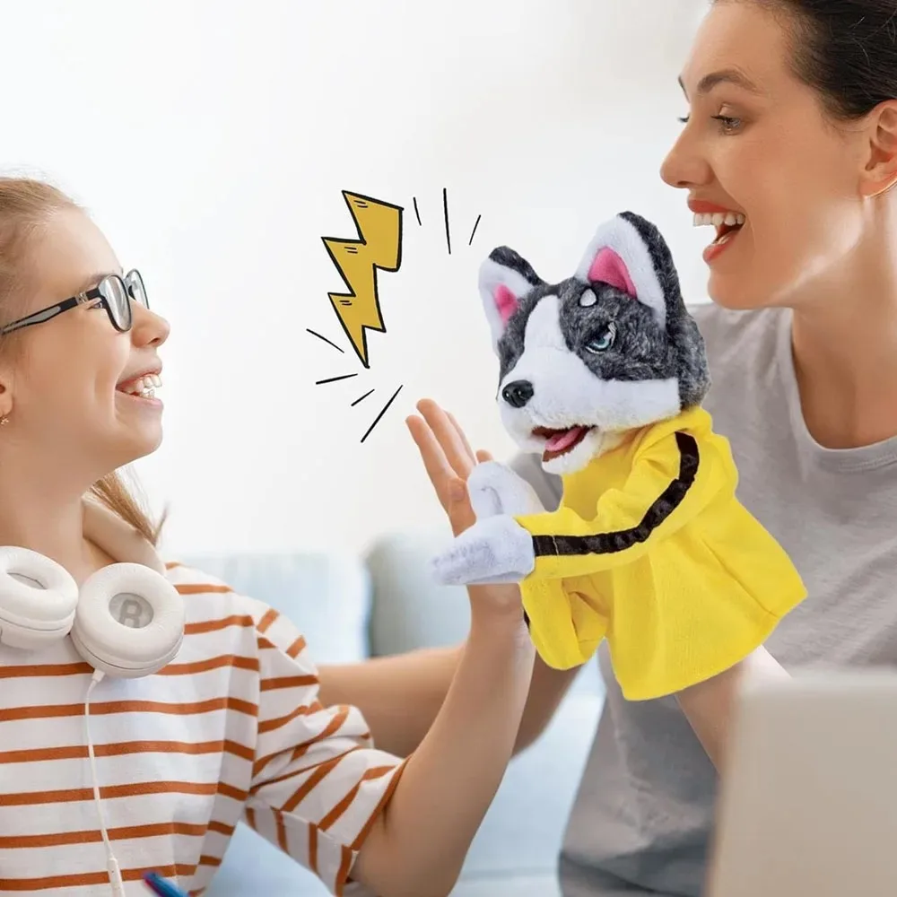 Kid Kung Fu Animal Toy Husky Glove Doll Game Plush Toy Boxer Hand Puppet Dog Action Interactive Toys Party Social Game