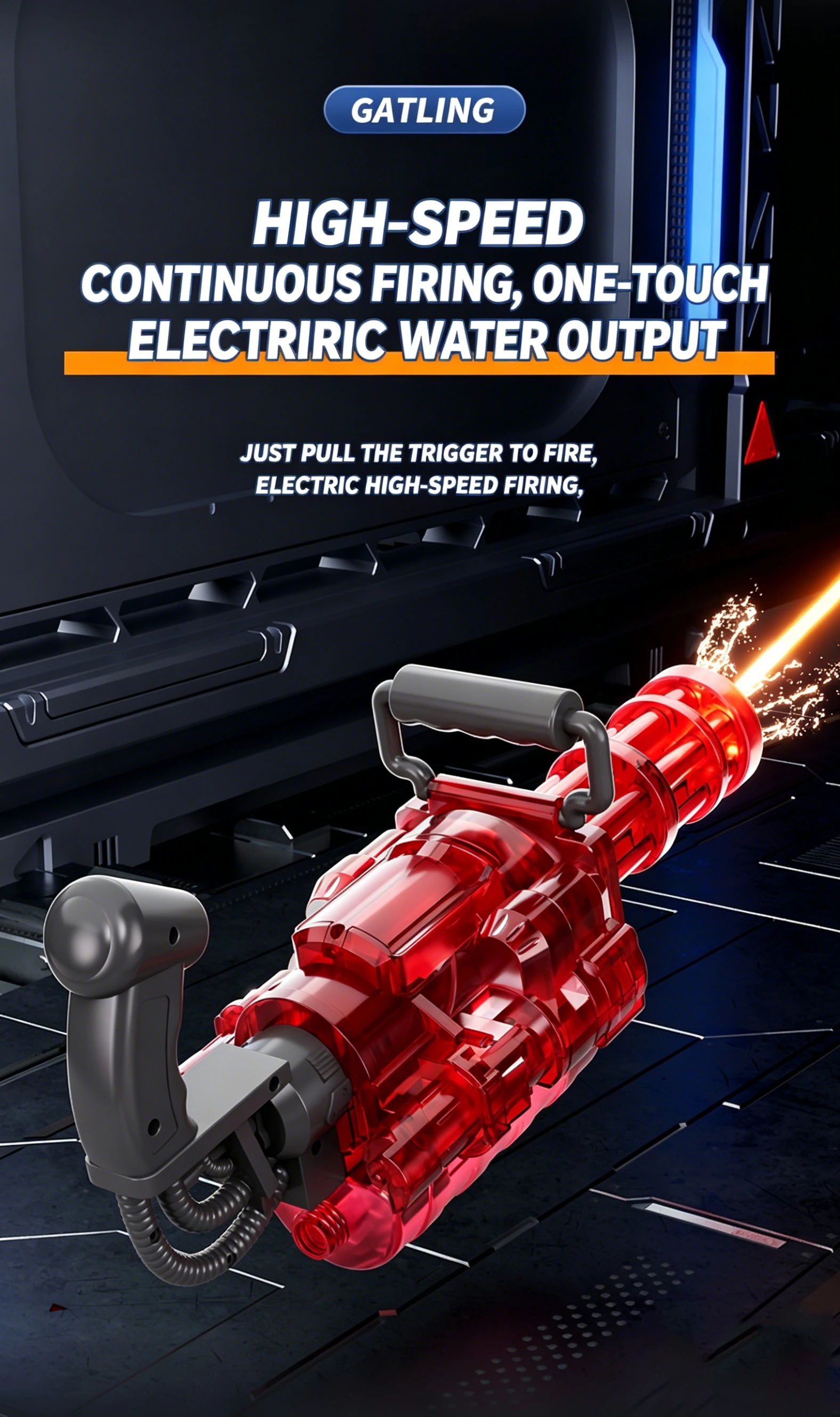 Children Simulated Firing Electric Water Gun Toy Gatling Automatic Continuous Shooting Water Pistol Summer Outdoor Toys for Kids