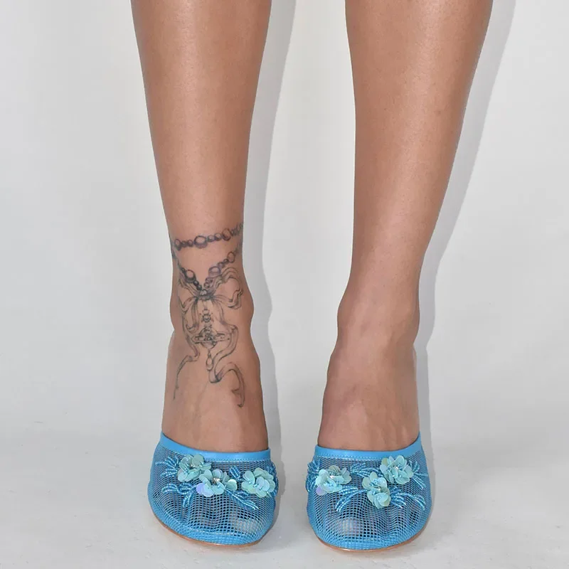 2026 New Women Mules Sandals Mesh Hollow Out Thick Sole Wedge Heels Summer Slip on Open Toe Casual Female Slippers