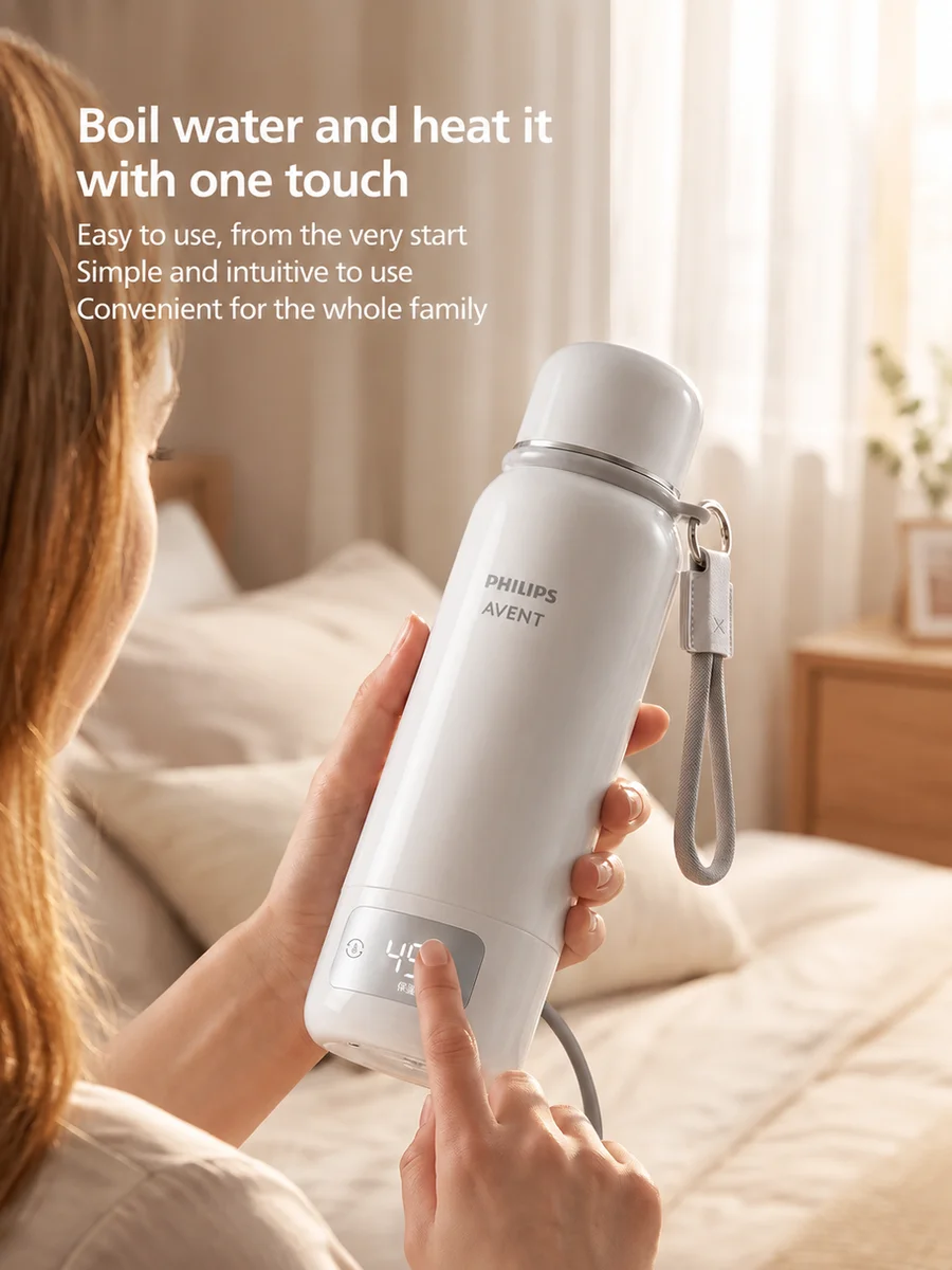 Avent Portable Bottle Warmer Travel Kettle 550ml 316L Stainless Steel 100C Boiling Constant Temperature Baby Formula Milk Warmer