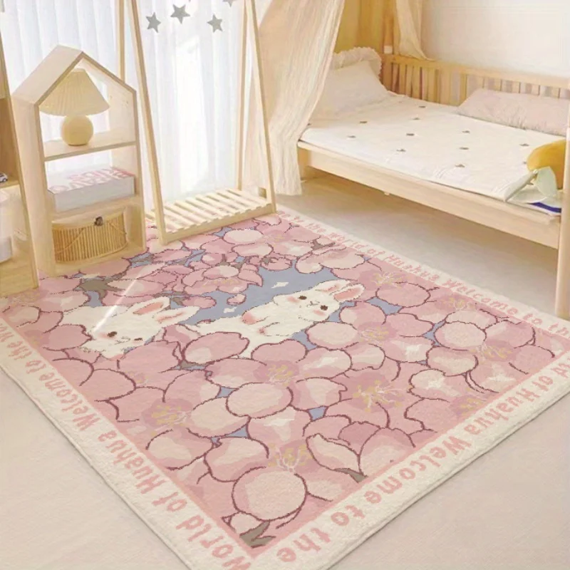 VIKAMA European Countryside Girl Style Carpet Living Room Bedroom Decorative Carpet Soft Machine Washable Carpet Home Decor