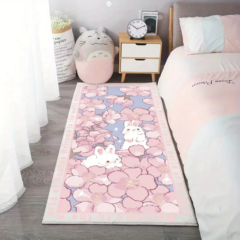 VIKAMA European Countryside Girl Style Carpet Living Room Bedroom Decorative Carpet Soft Machine Washable Carpet Home Decor