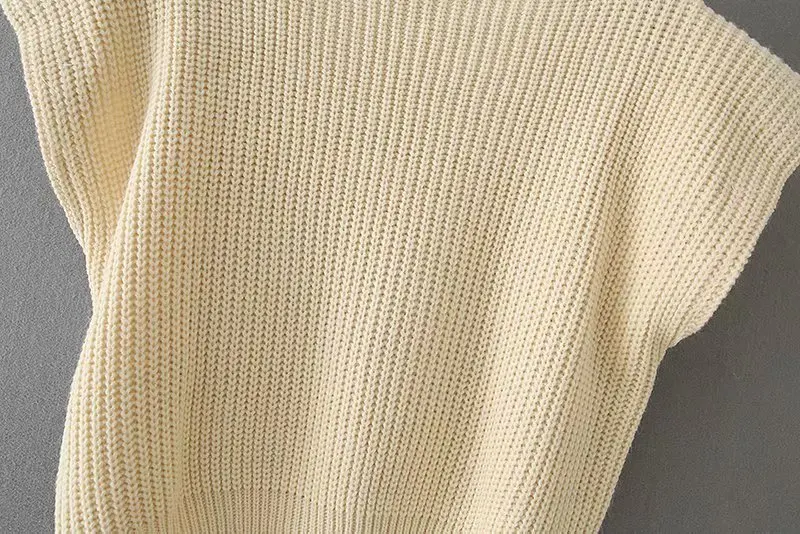 Rollkragen Sleeveless Weste Pullover Frauen 2024 Mit Schulter Pads Gestrickte Pullover Herbst Winter Jumper Casual Tops Mode