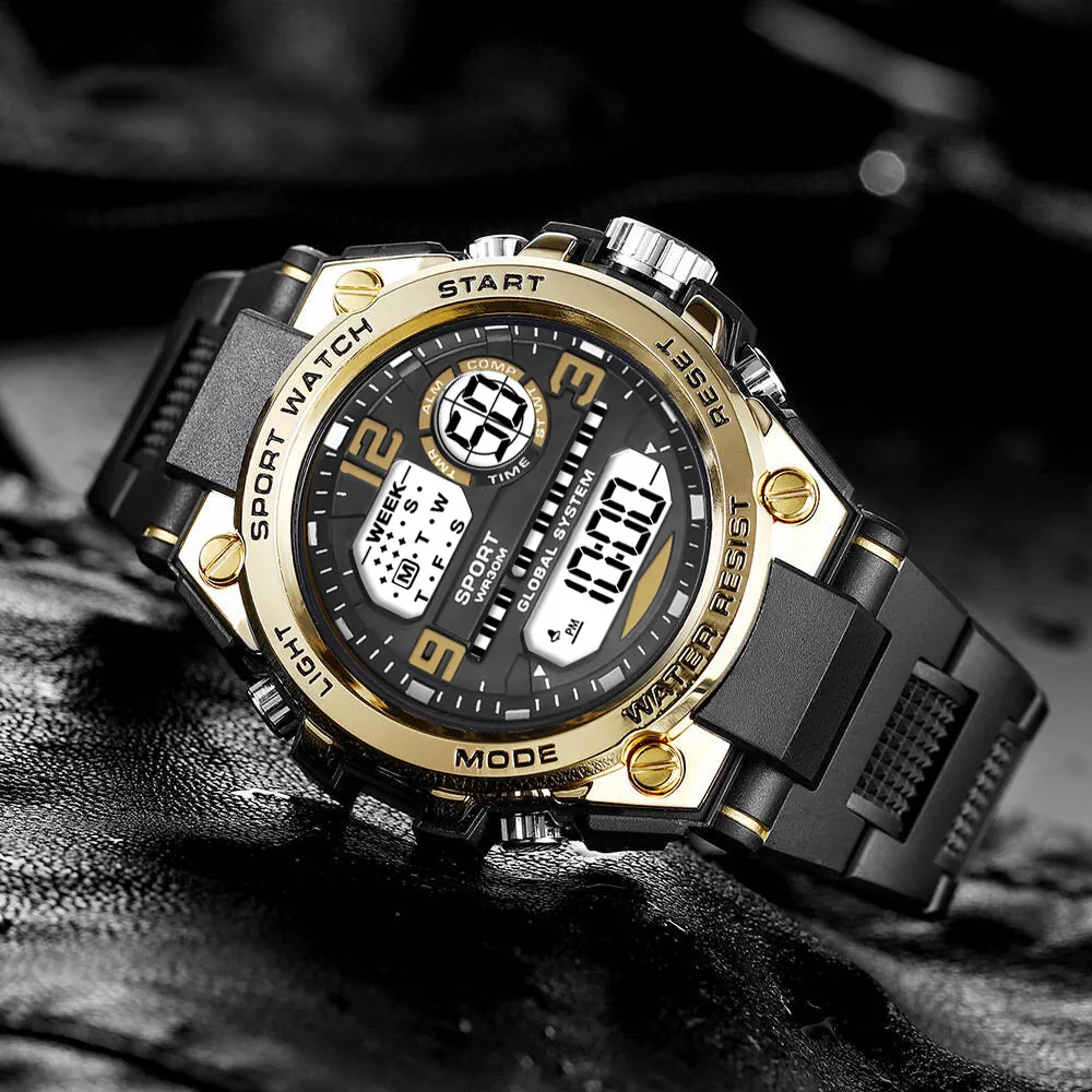 Luxury Electronic Watch for Man Outdoor Sports Men's Watches Stopwatch Waterproof Calendar LED Digital Sports Watch for Student
