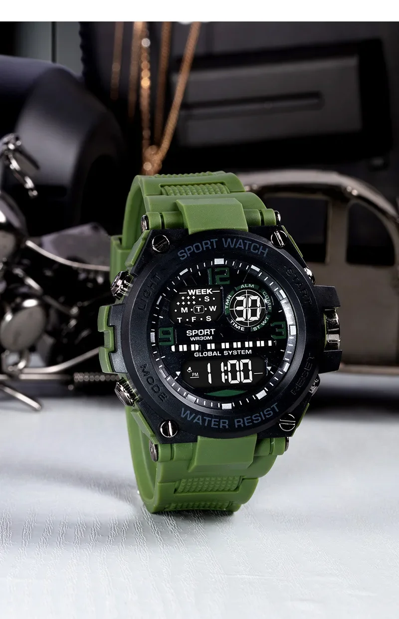 Luxury Electronic Watch for Man Outdoor Sports Men's Watches Stopwatch Waterproof Calendar LED Digital Sports Watch for Student
