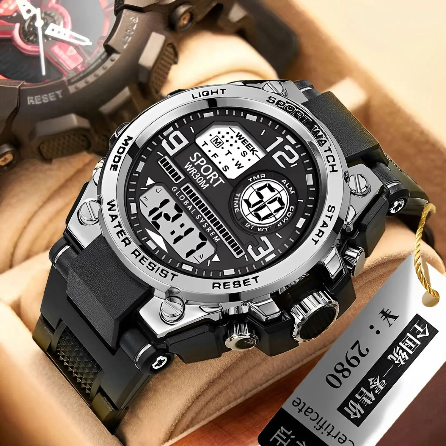 Luxury Electronic Watch for Man Outdoor Sports Men's Watches Stopwatch Waterproof Calendar LED Digital Sports Watch for Student
