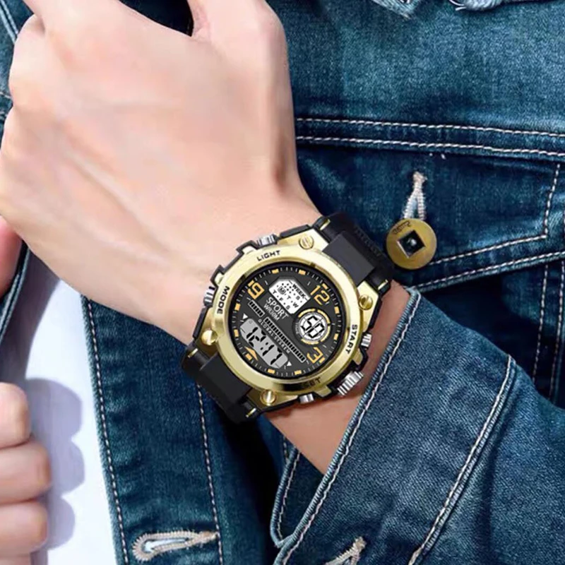 Luxury Electronic Watch for Man Outdoor Sports Men's Watches Stopwatch Waterproof Calendar LED Digital Sports Watch for Student
