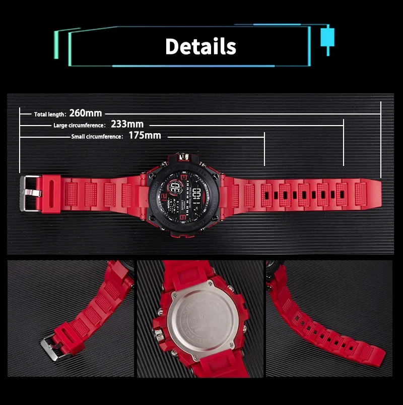Luxury Electronic Watch for Man Outdoor Sports Men's Watches Stopwatch Waterproof Calendar LED Digital Sports Watch for Student