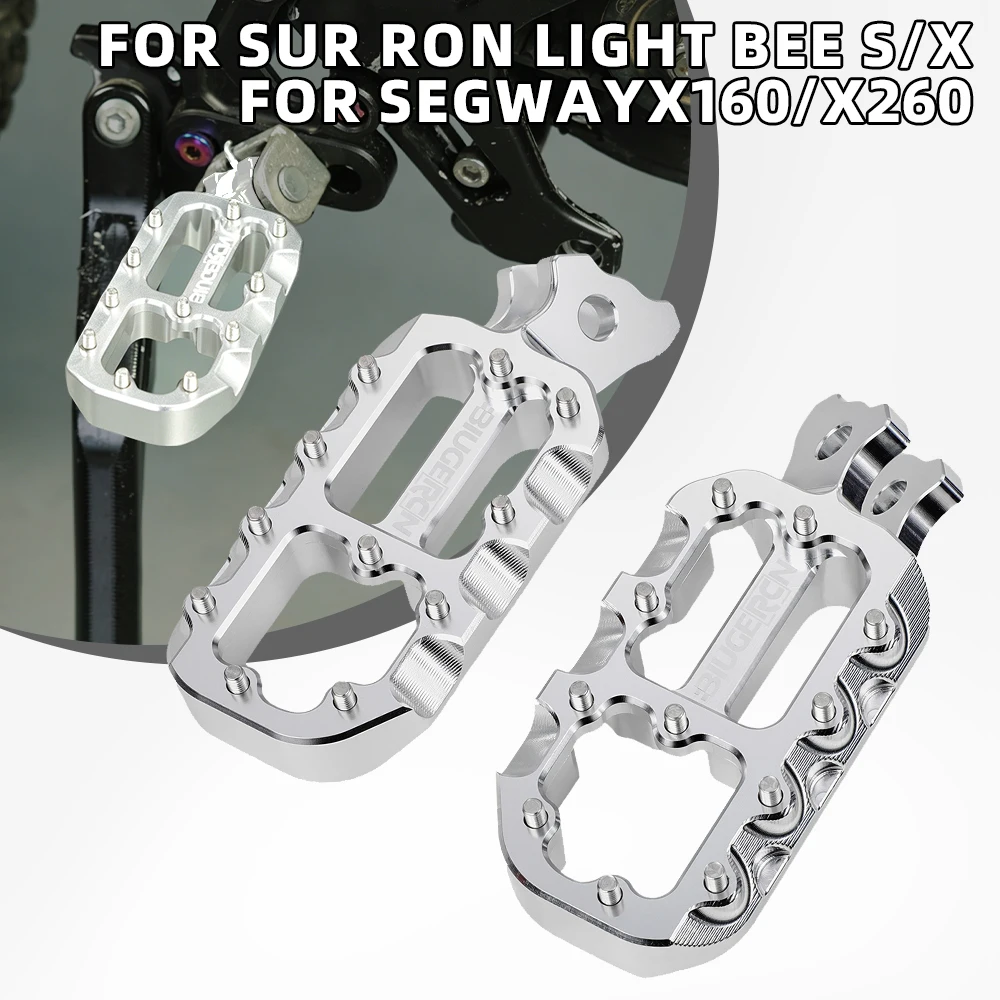 FootPegs Motorcycle For Surron Lightbee Segway X260 X160 Electric Dirt Bike Aluminum Foot Rests Pedals Dirt Pit Bike Accessories
