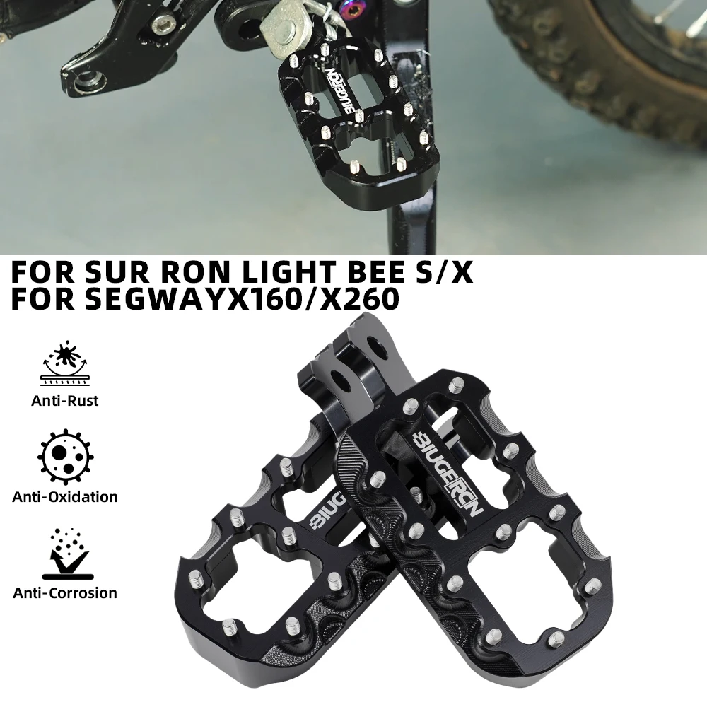 FootPegs Motorcycle For Surron Lightbee Segway X260 X160 Electric Dirt Bike Aluminum Foot Rests Pedals Dirt Pit Bike Accessories