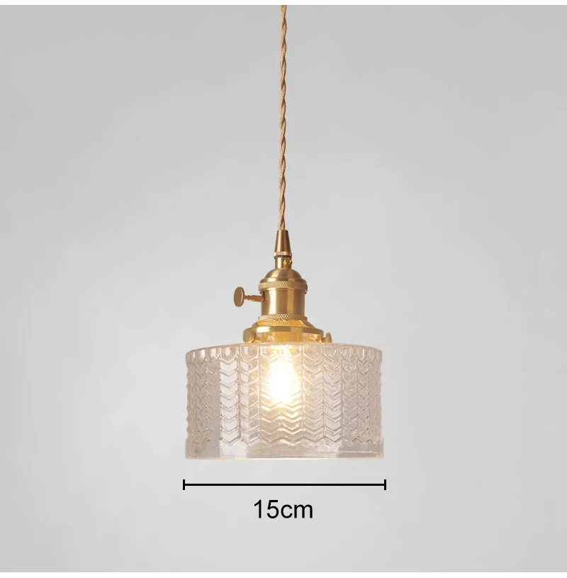 LED Vintage Glass Pendant Light Green Hanging Lamps Living Room Decor Luminaire Hall Bedroom Dining Room Indoor Fixture Lustre