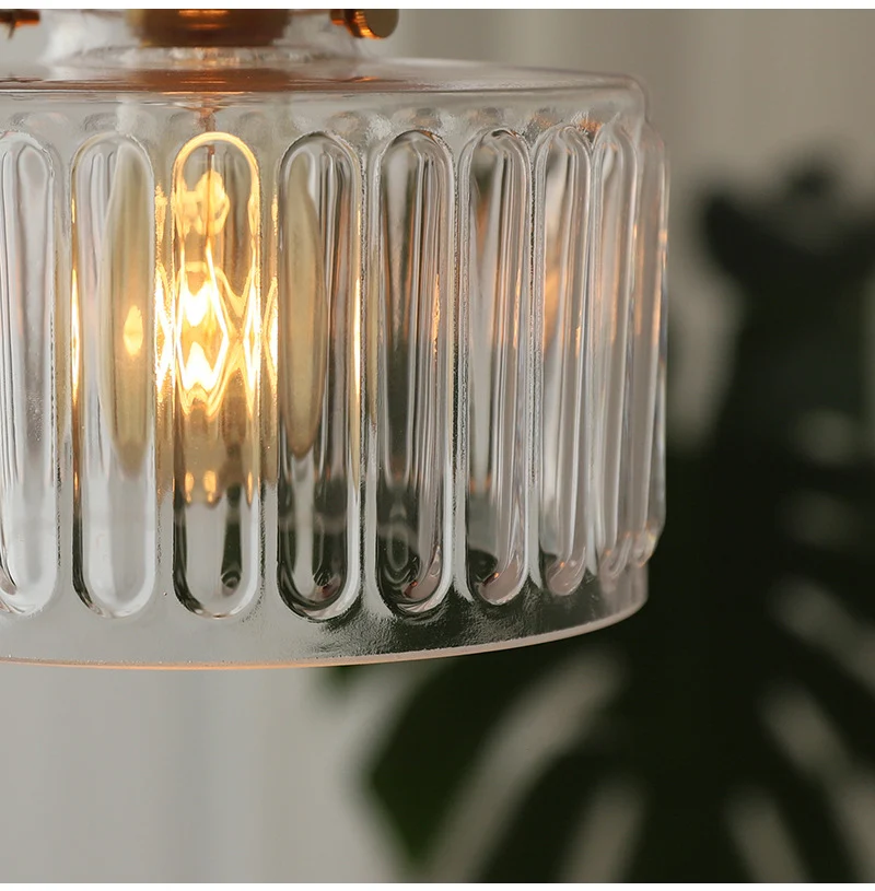 LED Vintage Glass Pendant Light Green Hanging Lamps Living Room Decor Luminaire Hall Bedroom Dining Room Indoor Fixture Lustre
