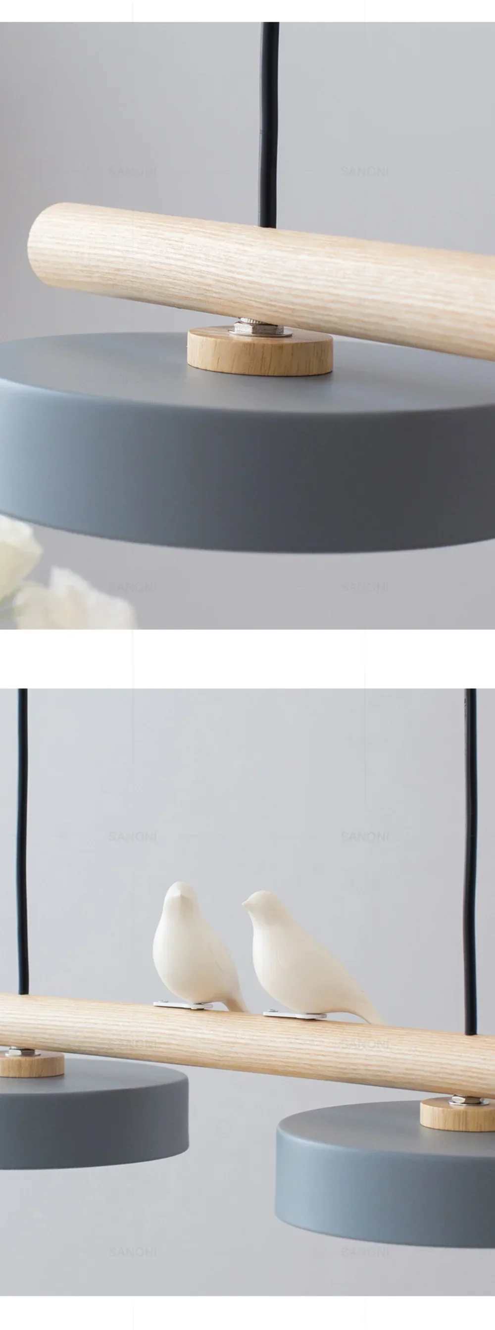 Nordic Wooden circle chandelier Bird lamp for Living Room Colour lamp Minimalist Bedroom Living Room Main Light dining lamp