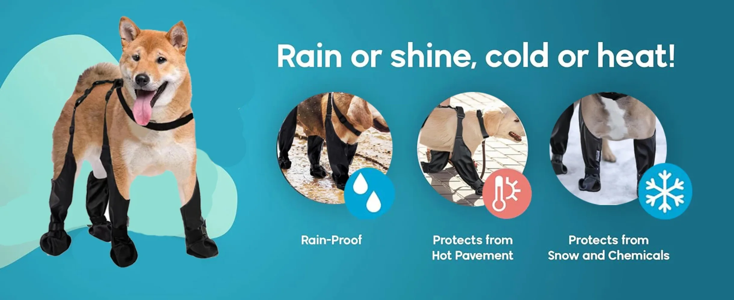 Anti-Slip Dog Shoes Pet Paw Dog Rain Booties Dirty-proof Anti-fall Dog Outdoor Suspender Sock Shoes Winter Waterproof Dog Boots