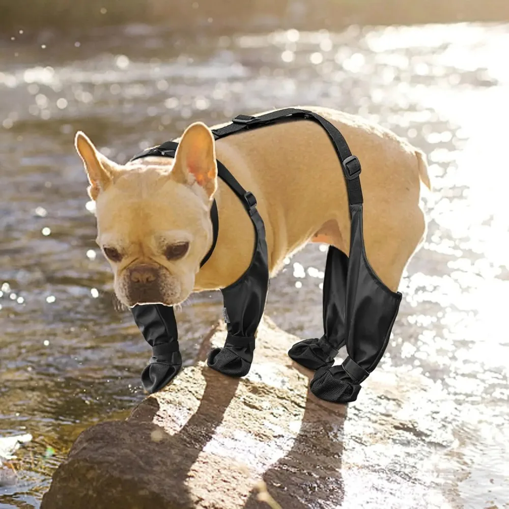 Anti-Slip Dog Shoes Pet Paw Dog Rain Booties Dirty-proof Anti-fall Dog Outdoor Suspender Sock Shoes Winter Waterproof Dog Boots