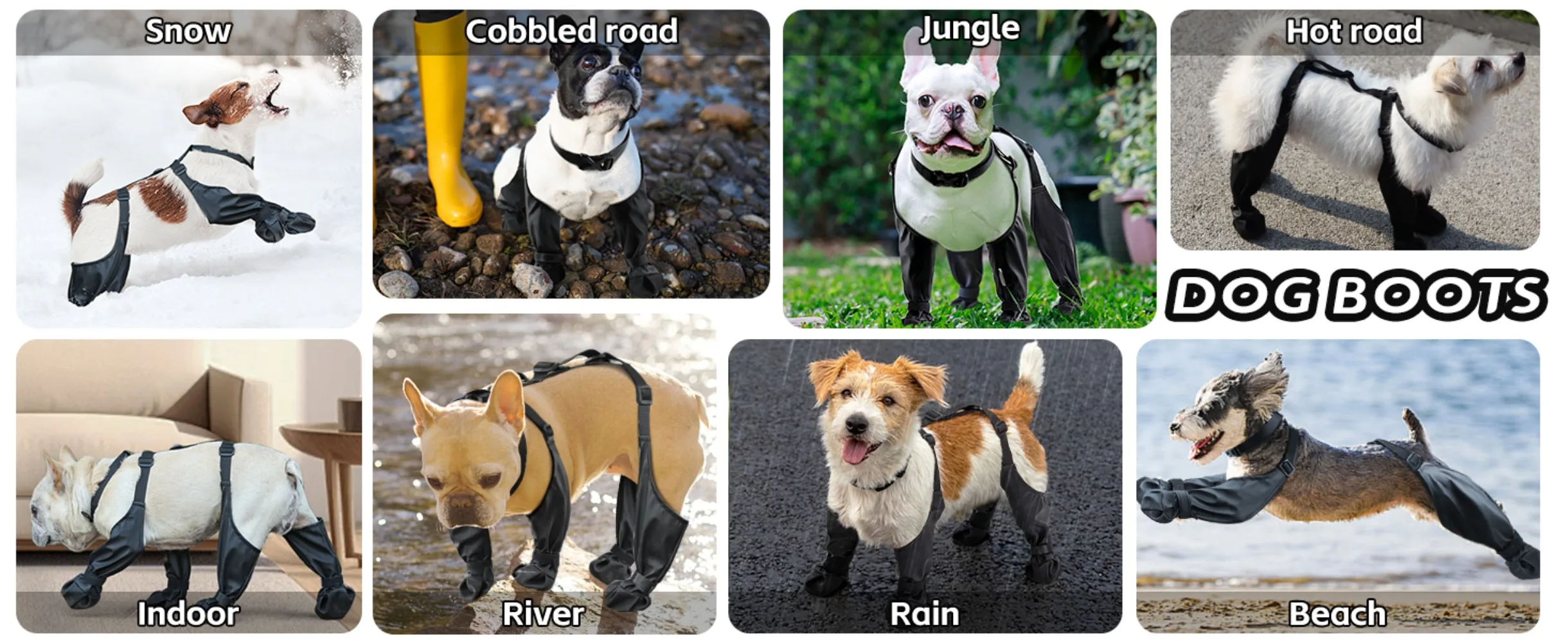 Anti-Slip Dog Shoes Pet Paw Dog Rain Booties Dirty-proof Anti-fall Dog Outdoor Suspender Sock Shoes Winter Waterproof Dog Boots