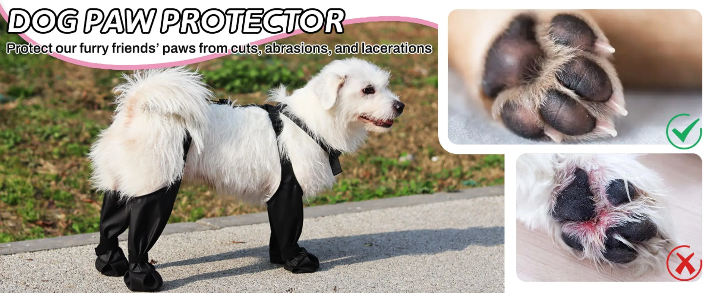 Anti-Slip Dog Shoes Pet Paw Dog Rain Booties Dirty-proof Anti-fall Dog Outdoor Suspender Sock Shoes Winter Waterproof Dog Boots