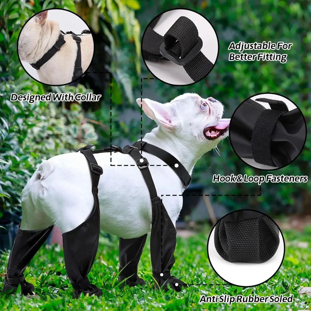 Anti-Slip Dog Shoes Pet Paw Dog Rain Booties Dirty-proof Anti-fall Dog Outdoor Suspender Sock Shoes Winter Waterproof Dog Boots