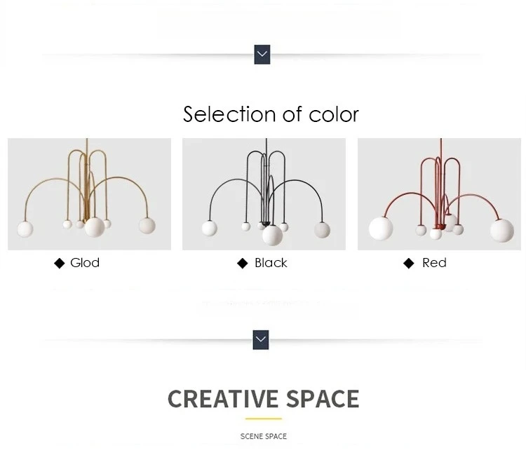 Nordic Minimalist Pendant Light for Living Room Restaurant  Dining Room Lamp Cafe Clothing Store Art Black Gold Red Chandelier