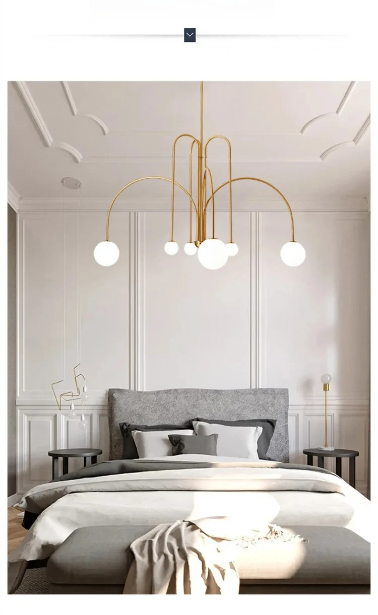 Nordic Minimalist Pendant Light for Living Room Restaurant  Dining Room Lamp Cafe Clothing Store Art Black Gold Red Chandelier