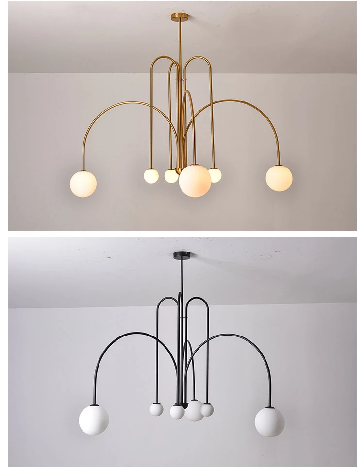 Nordic Minimalist Pendant Light for Living Room Restaurant  Dining Room Lamp Cafe Clothing Store Art Black Gold Red Chandelier