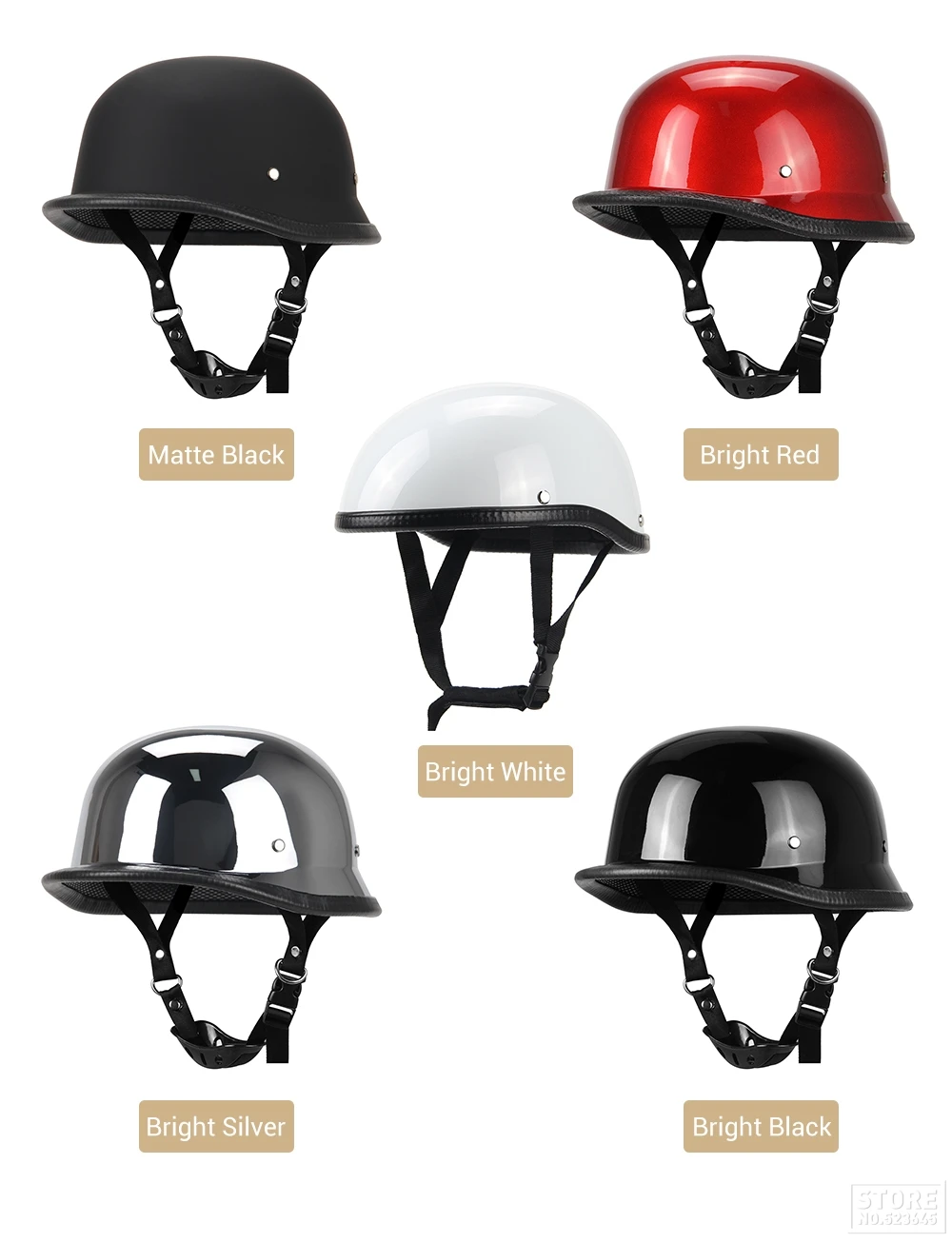 Motorcycle Half Helmet Vintage German Style Pilot Motobike Helmets Open Face Retro Motocross Helmet Motorcycle Accessories Dot