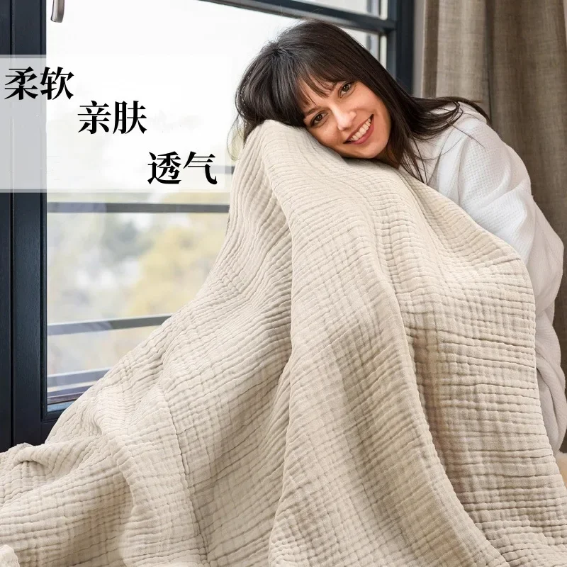 6 Layers Cotton Muslin Blankets Lightweight Cotton Throw Cooling Soft Throw Blanket for Year-Round Comfort Breathable Bedspread