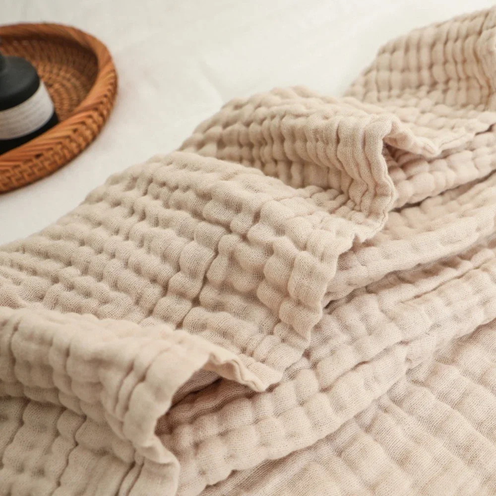 6 Layers Cotton Muslin Blankets Lightweight Cotton Throw Cooling Soft Throw Blanket for Year-Round Comfort Breathable Bedspread