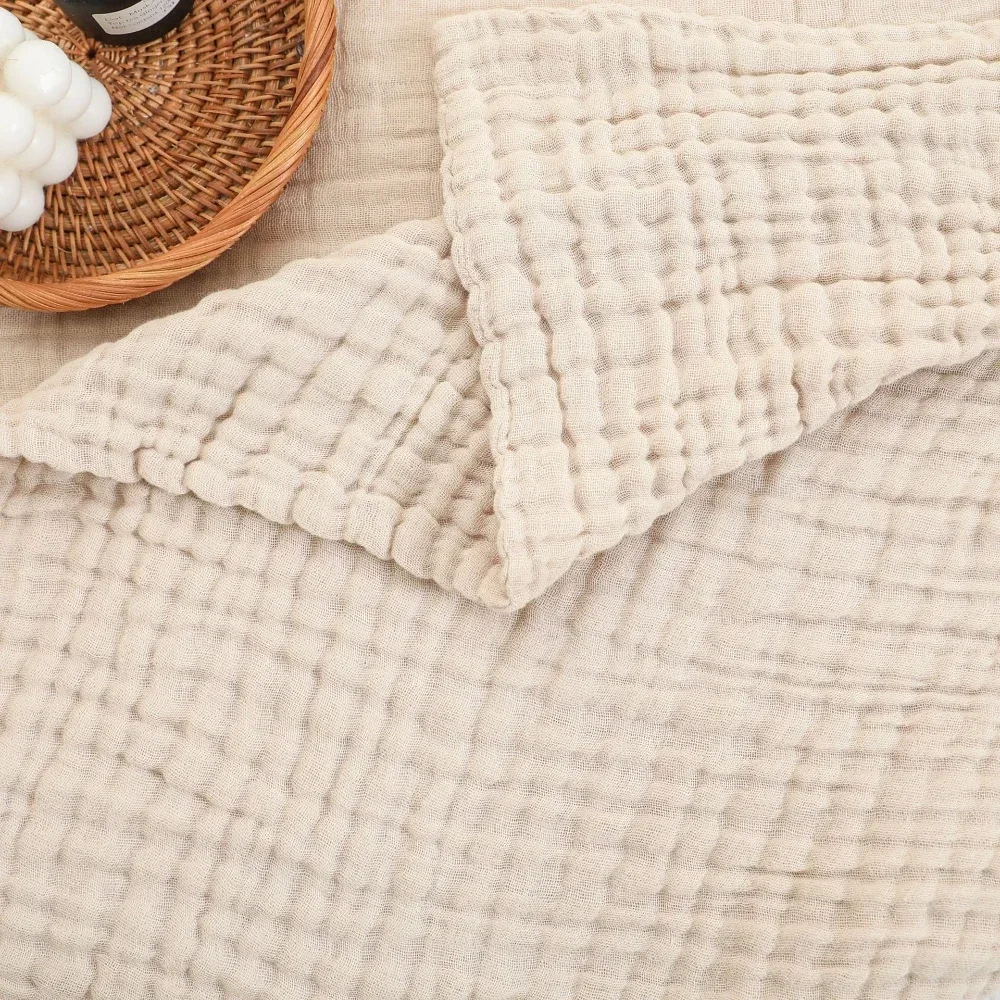 6 Layers Cotton Muslin Blankets Lightweight Cotton Throw Cooling Soft Throw Blanket for Year-Round Comfort Breathable Bedspread