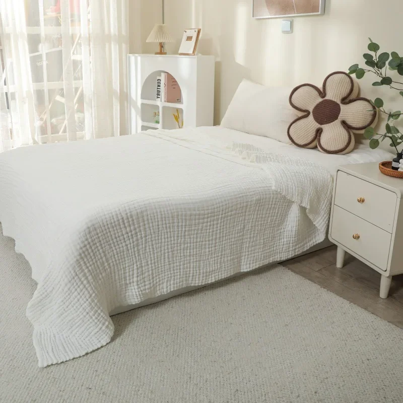 6 Layers Cotton Muslin Blankets Lightweight Cotton Throw Cooling Soft Throw Blanket for Year-Round Comfort Breathable Bedspread