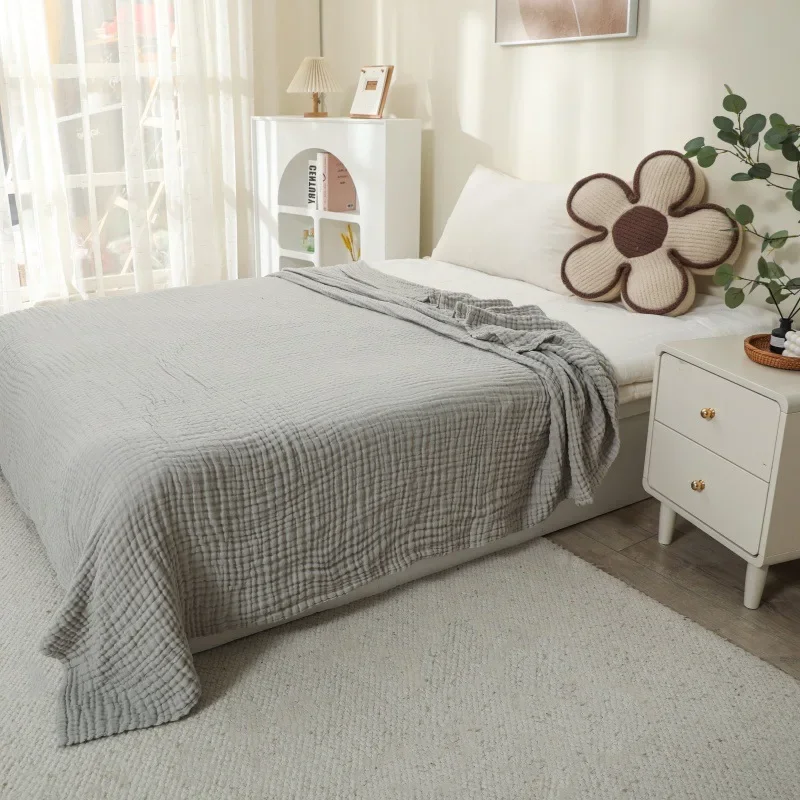 6 Layers Cotton Muslin Blankets Lightweight Cotton Throw Cooling Soft Throw Blanket for Year-Round Comfort Breathable Bedspread