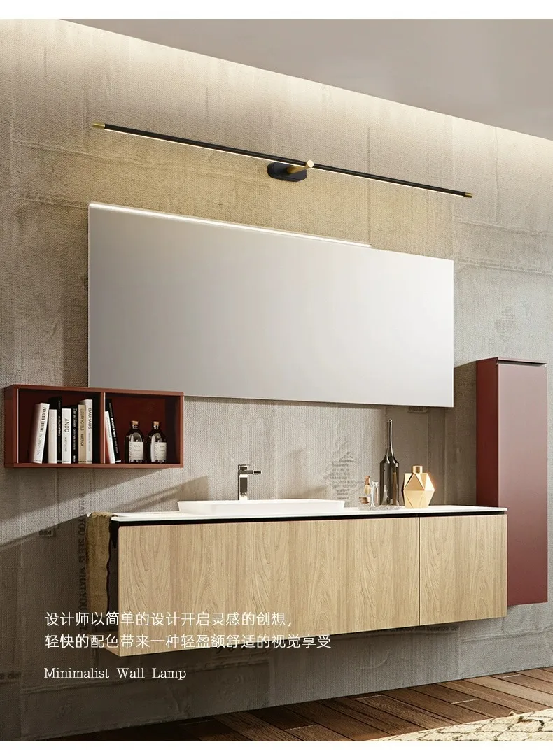 LED Mirror Bathroom long strip Wall Lamps Modern Bedroom Bedside Minimalist Ceiling Light Wall Sconces Decor Lighting Fixtures