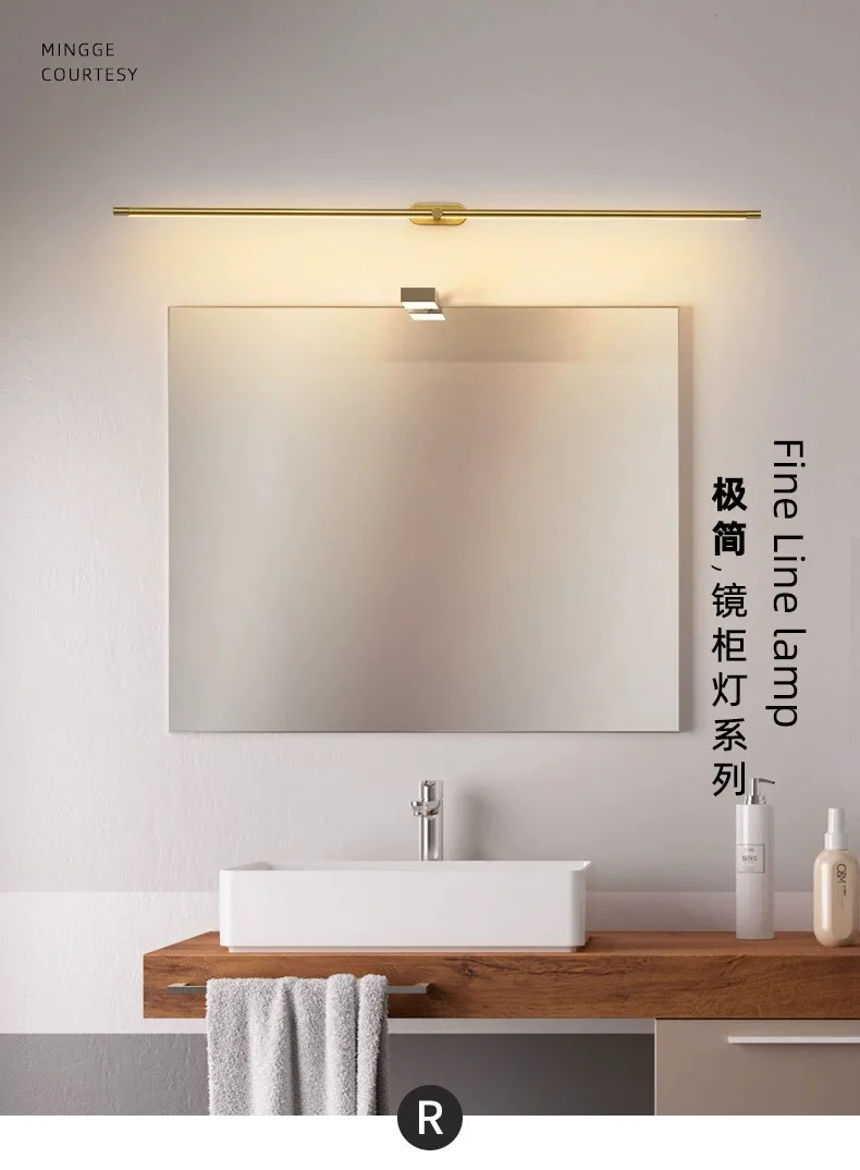 LED Mirror Bathroom long strip Wall Lamps Modern Bedroom Bedside Minimalist Ceiling Light Wall Sconces Decor Lighting Fixtures