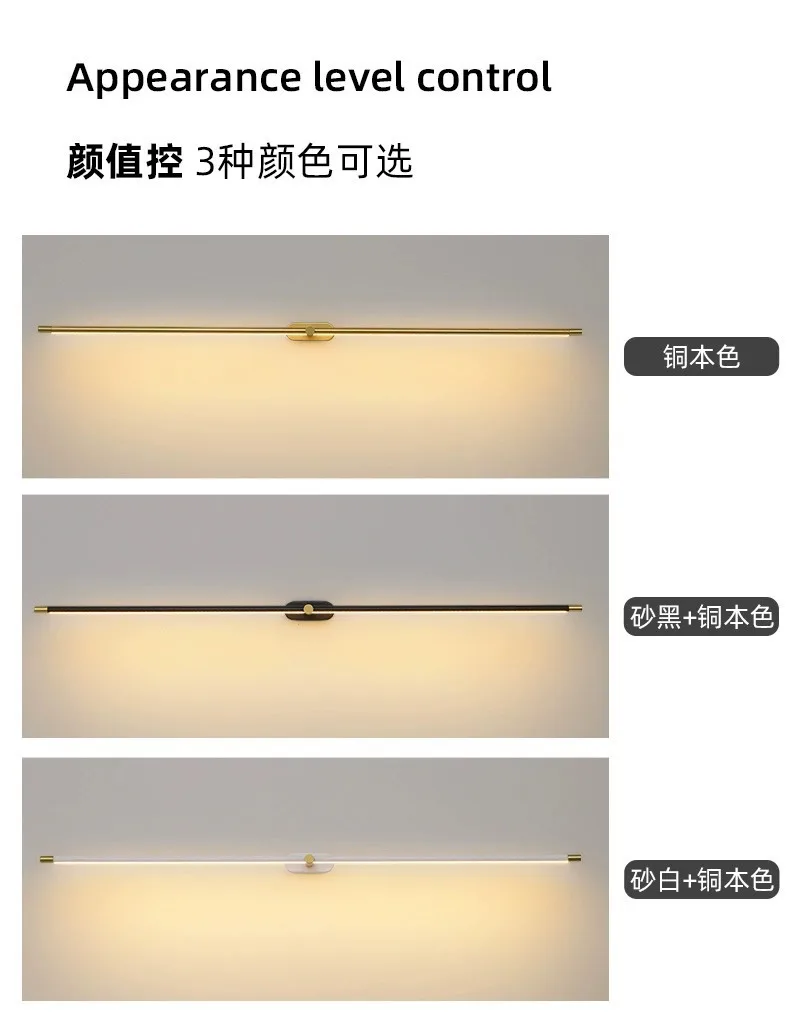 LED Mirror Bathroom long strip Wall Lamps Modern Bedroom Bedside Minimalist Ceiling Light Wall Sconces Decor Lighting Fixtures