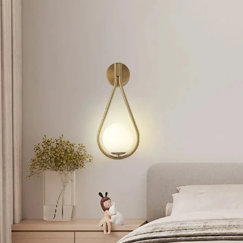Nordic Minimalist LED Wall Lamp Bathroom Bedside Glass Ball Vintage Wall Lights Artistic Indoor Lighting For Staircase Aisle