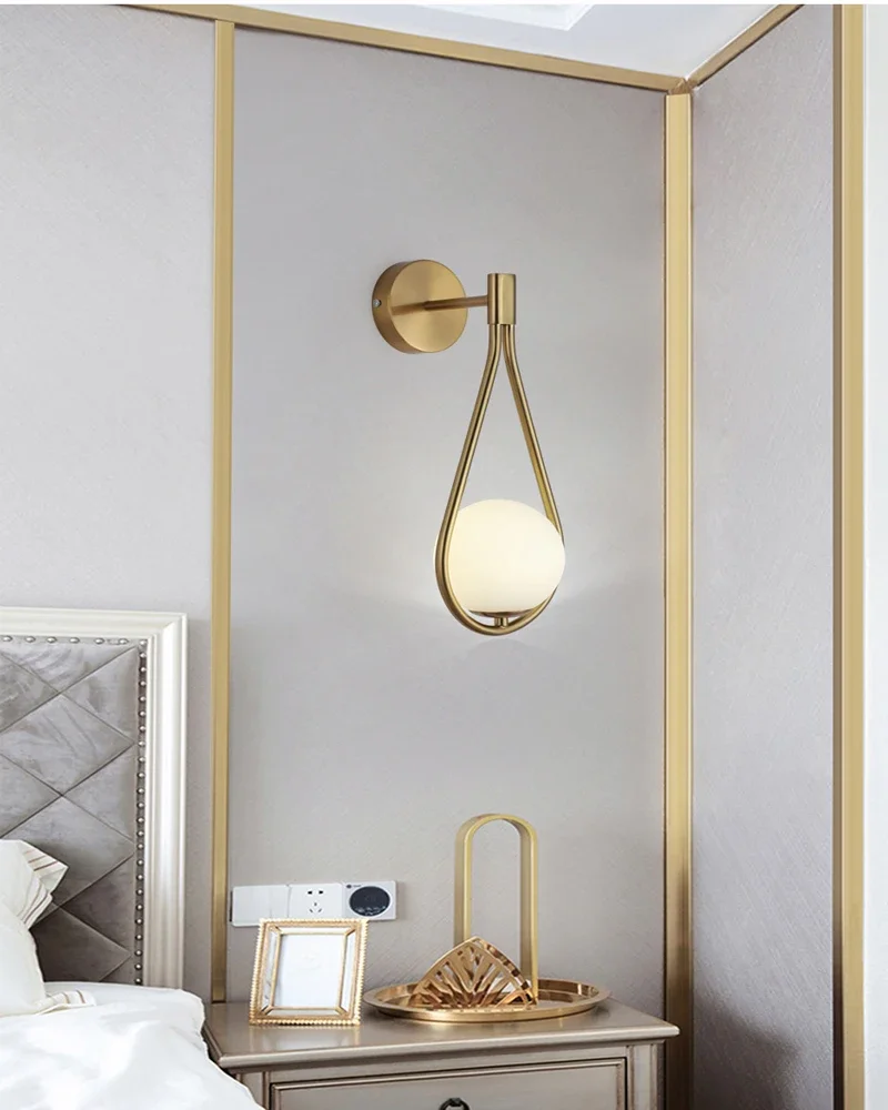 Nordic Minimalist LED Wall Lamp Bathroom Bedside Glass Ball Vintage Wall Lights Artistic Indoor Lighting For Staircase Aisle
