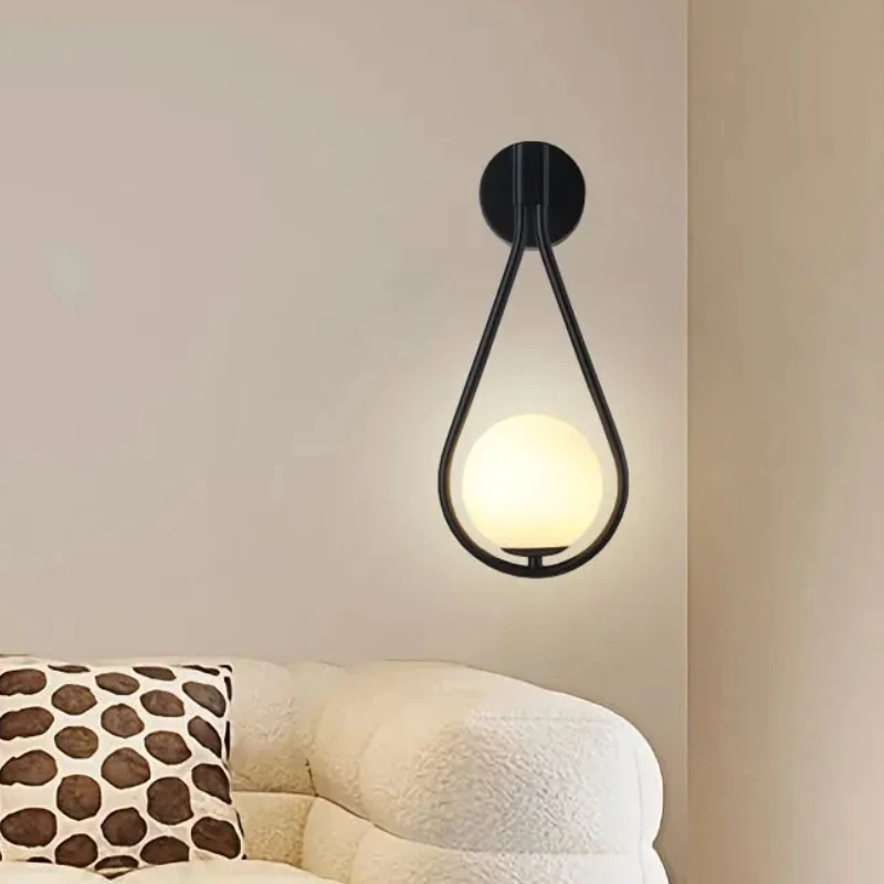 Nordic Minimalist LED Wall Lamp Bathroom Bedside Glass Ball Vintage Wall Lights Artistic Indoor Lighting For Staircase Aisle