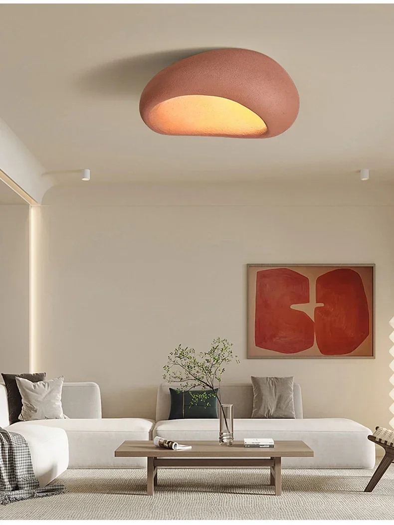 Japanese Wabi Sabi Style Ceiling Light for Bedrooms Living Rooms Study Rooms Simple Modern Cream Style Lighting Fixtures