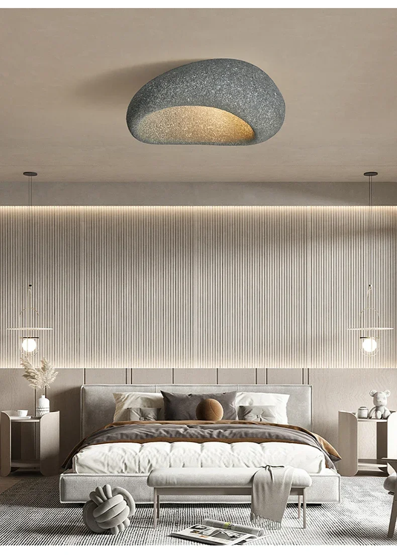 Japanese Wabi Sabi Style Ceiling Light for Bedrooms Living Rooms Study Rooms Simple Modern Cream Style Lighting Fixtures