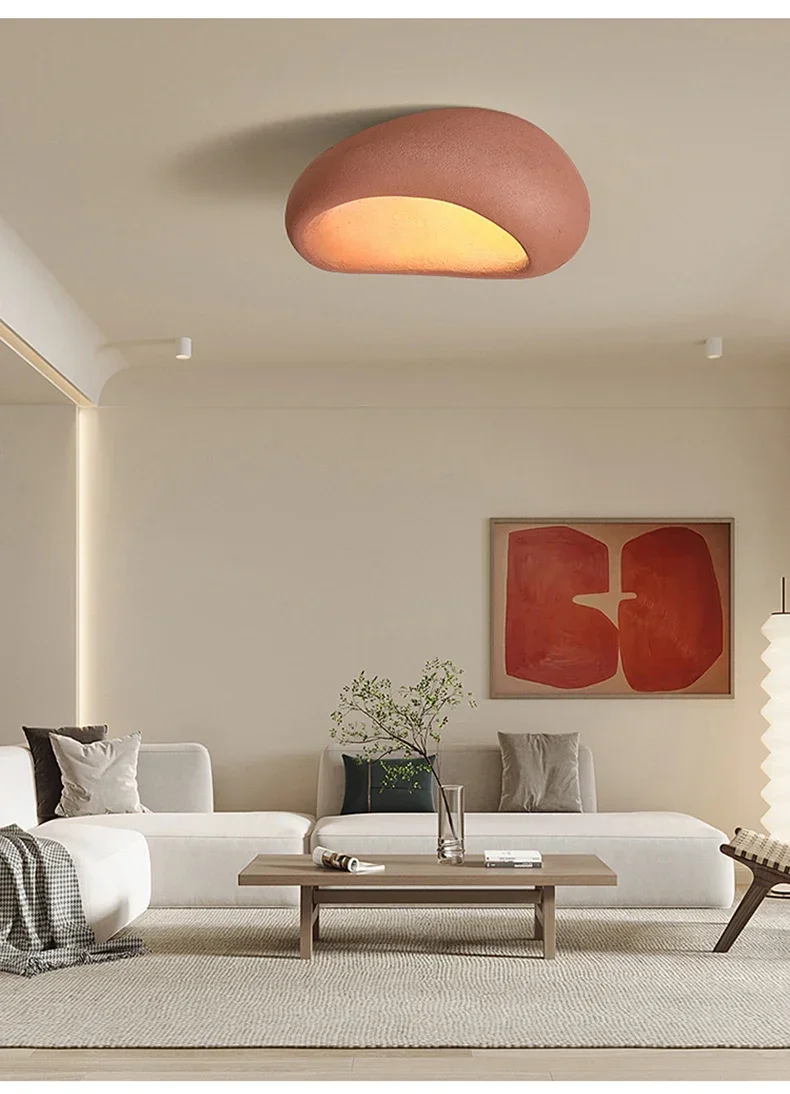 Japanese Wabi Sabi Style Ceiling Light for Bedrooms Living Rooms Study Rooms Simple Modern Cream Style Lighting Fixtures