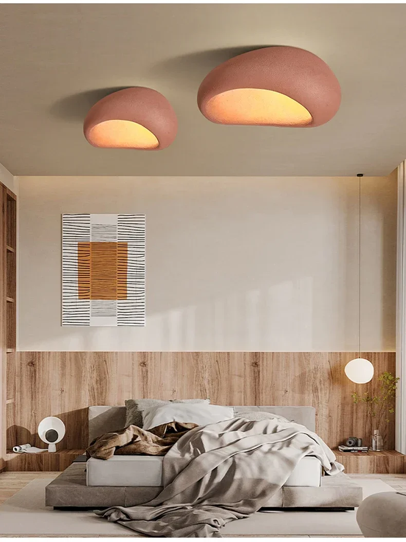 Japanese Wabi Sabi Style Ceiling Light for Bedrooms Living Rooms Study Rooms Simple Modern Cream Style Lighting Fixtures