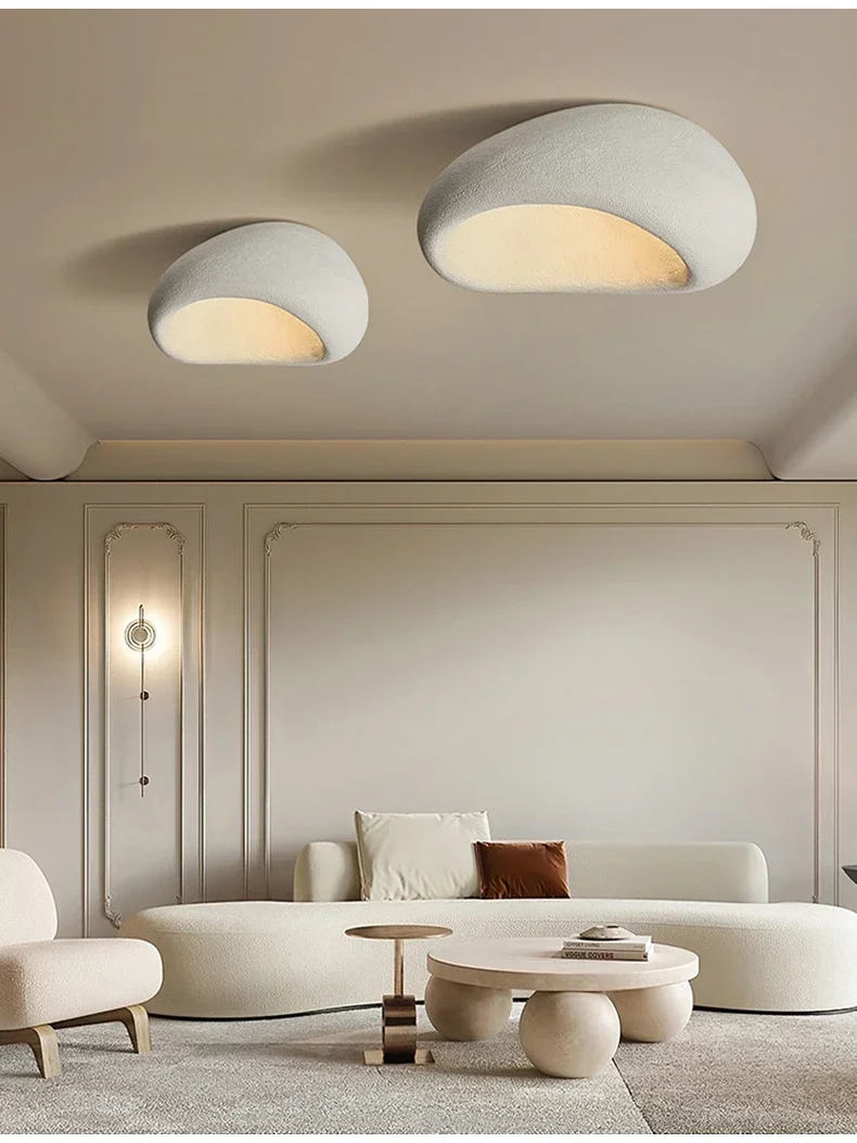 Japanese Wabi Sabi Style Ceiling Light for Bedrooms Living Rooms Study Rooms Simple Modern Cream Style Lighting Fixtures
