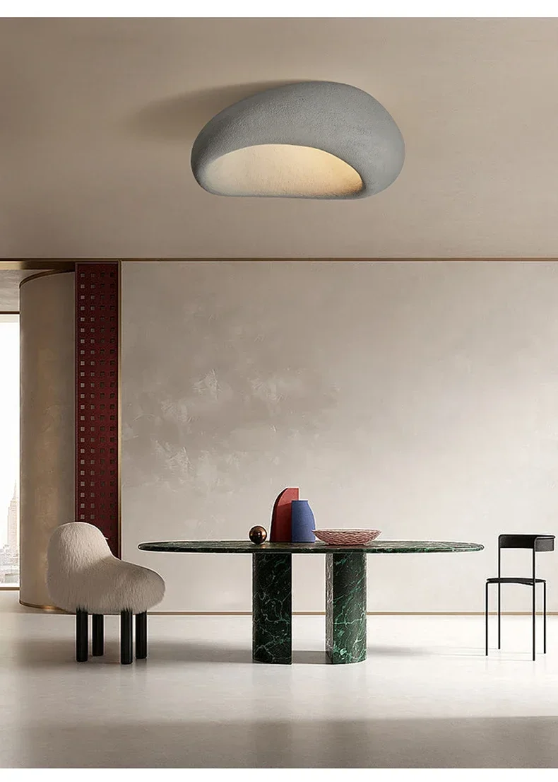 Japanese Wabi Sabi Style Ceiling Light for Bedrooms Living Rooms Study Rooms Simple Modern Cream Style Lighting Fixtures