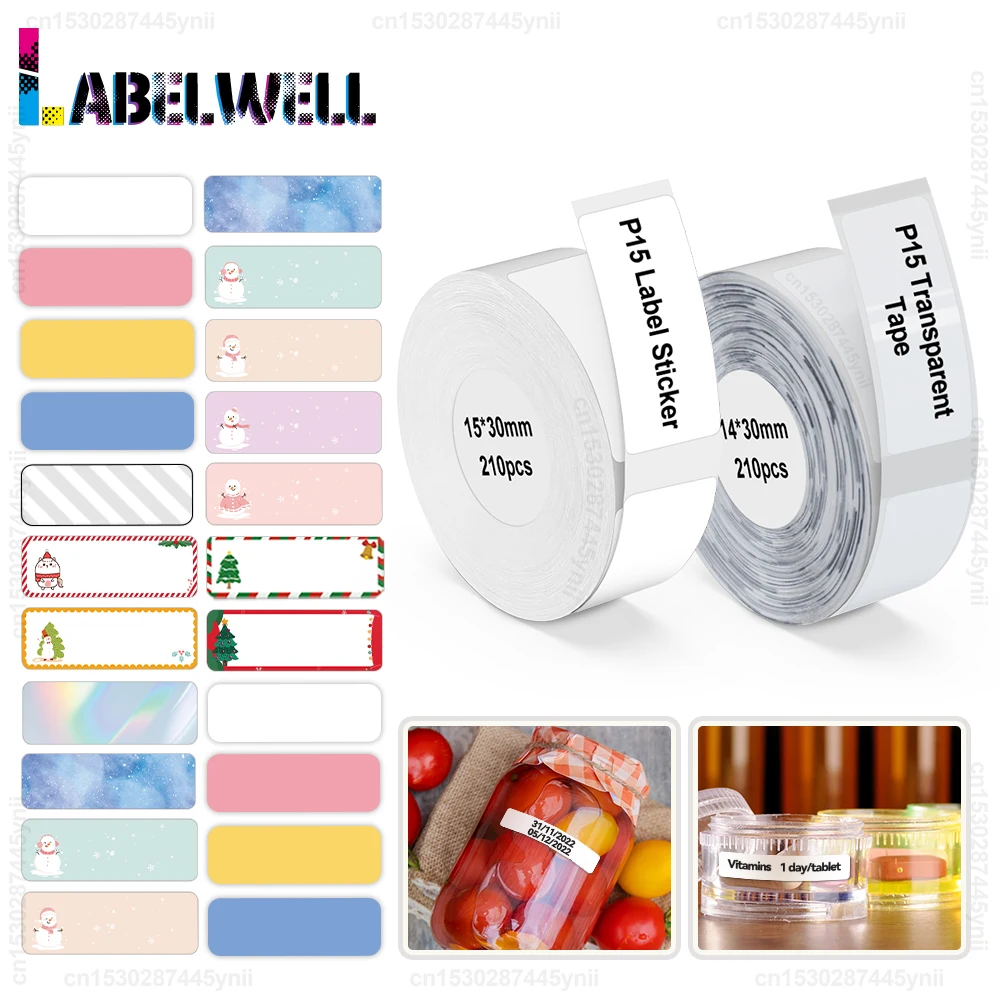 Marklife P15/P12/P11 Label Printer White Label Paper 12*40mm Transparent Label Sticker Waterproof Adhesive Tape for D30 Labeller