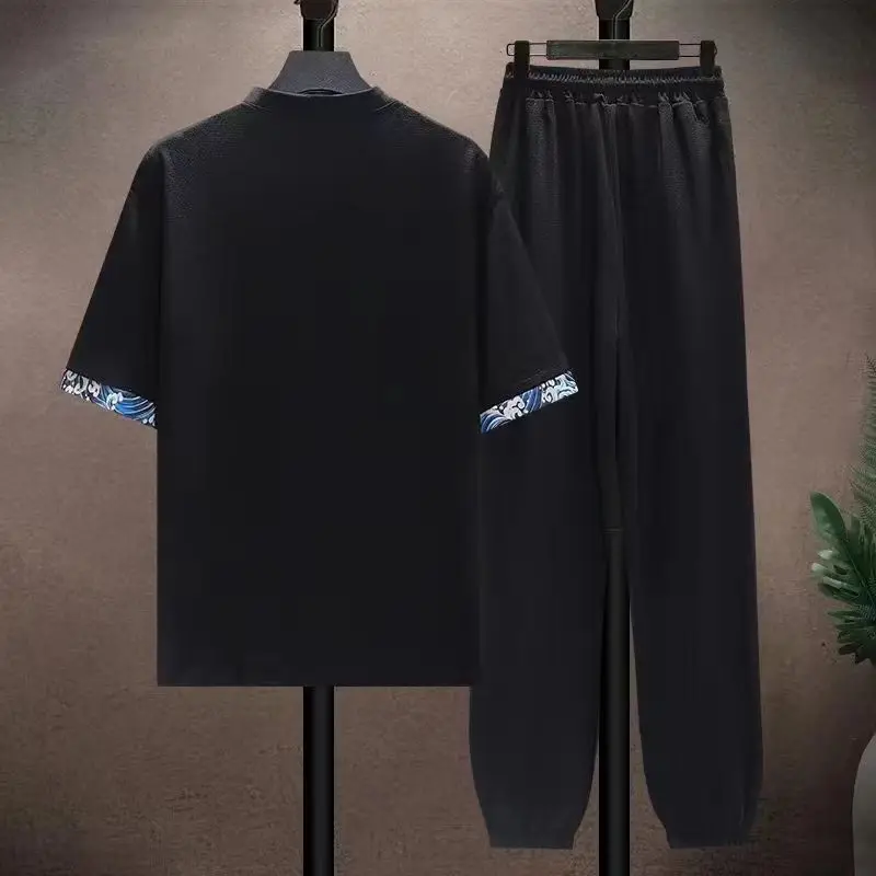 (Shirt + trousers) 2026 summer shirts men fashion Cotton shirts men's breathable sets High quality shirts Two Piece size M-5XL