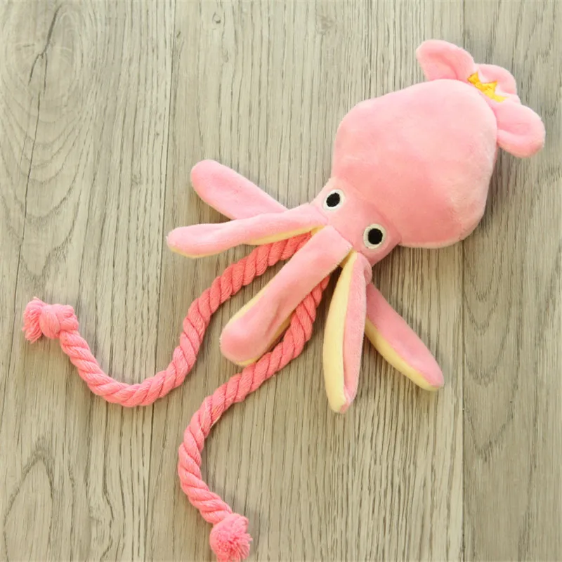 Plush Flamingo Pet Squeaky Toys for Small Dogs Clean Teeth Puppy Dog Chew Toy Squeak Pets Accessories Dog Supplies Octopus Chick