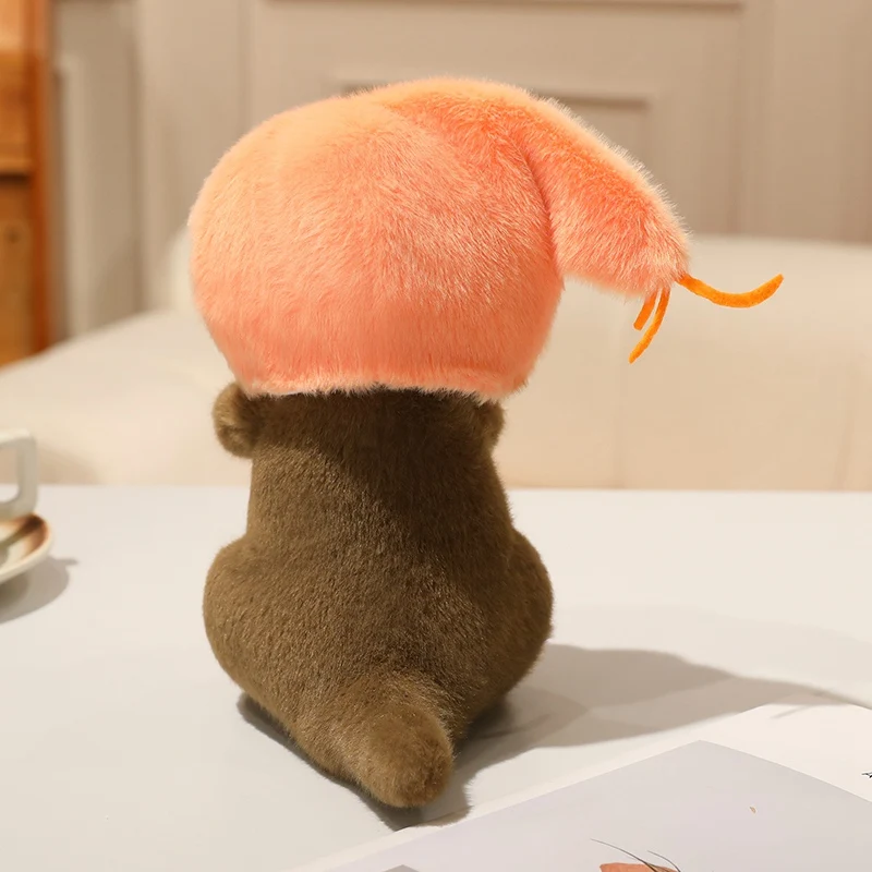 22cm Kawaii Taiyaki Headgear Toys Otter Cartoon Stuffed Animals Soft Prawn Sea Otters Plush Dolls for Girls Gifts Home Decor