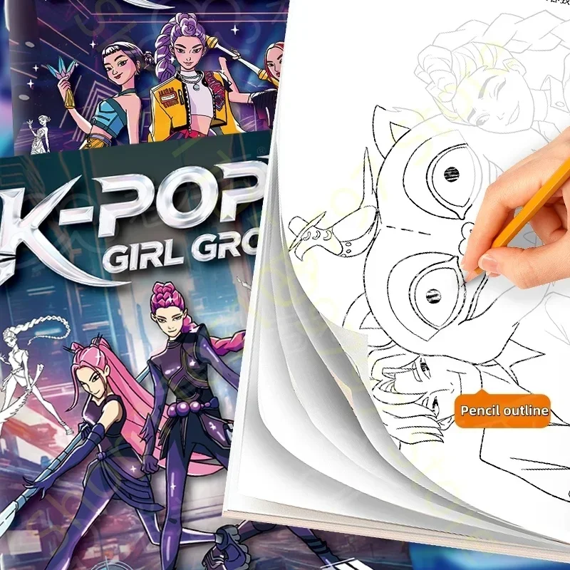 Anime Girls Lumi Mila Zoi Witch Hunter Pencils 2B HB Colors Pencils Cute Cartoon Student Stationery Set for Daily Learning Gifts