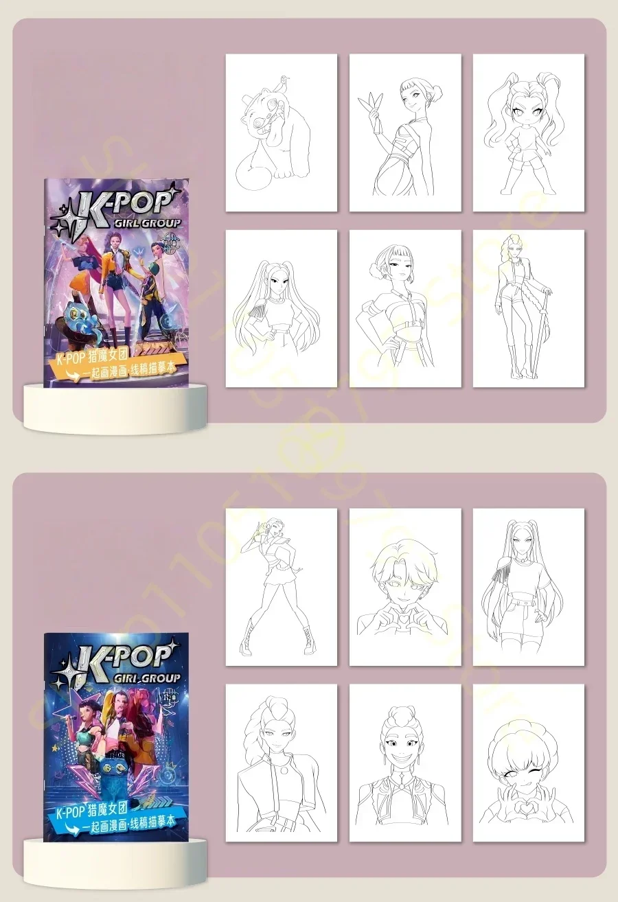 Anime Girls Lumi Mila Zoi Witch Hunter Pencils 2B HB Colors Pencils Cute Cartoon Student Stationery Set for Daily Learning Gifts